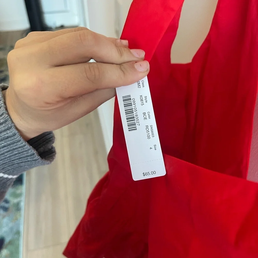 J Crew Red Sleeveless Peplum Top